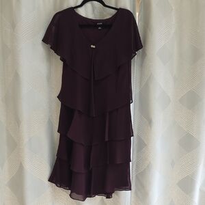 DKNY Plum Layered Midi Dress